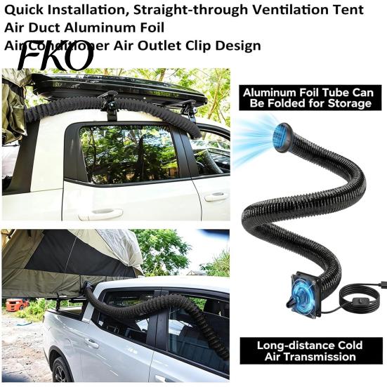 USB Car Fan With Charger Air Conditioning Ventilation Hose for Back Seat, Portable Duct with Adjustable Flow Fan, Pipe SUV Truck Van Pet Travel
