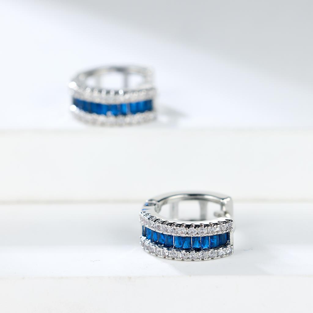 1 пара серебристого цвета, серьги-кольца принцессы белого, красного, синего цвета с разноцветными камнями, серьги-кольца для свадьбы и помолвки для женщин