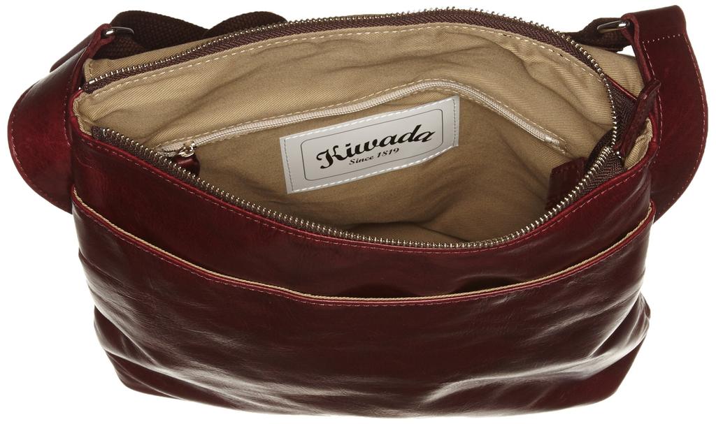 Кожаная сумка через плечо Kiwada из вощеной коровьей кожи с клапаном, Сделано в городе Тоёока, префектура Хёго, столице сумок Японии, 9002 72, Винно-красный