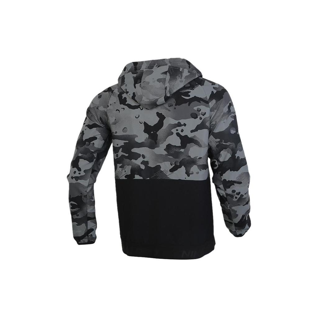 Nike Camo Sport Casual Hooded Jacket Men Outerwear Black CU4043-010