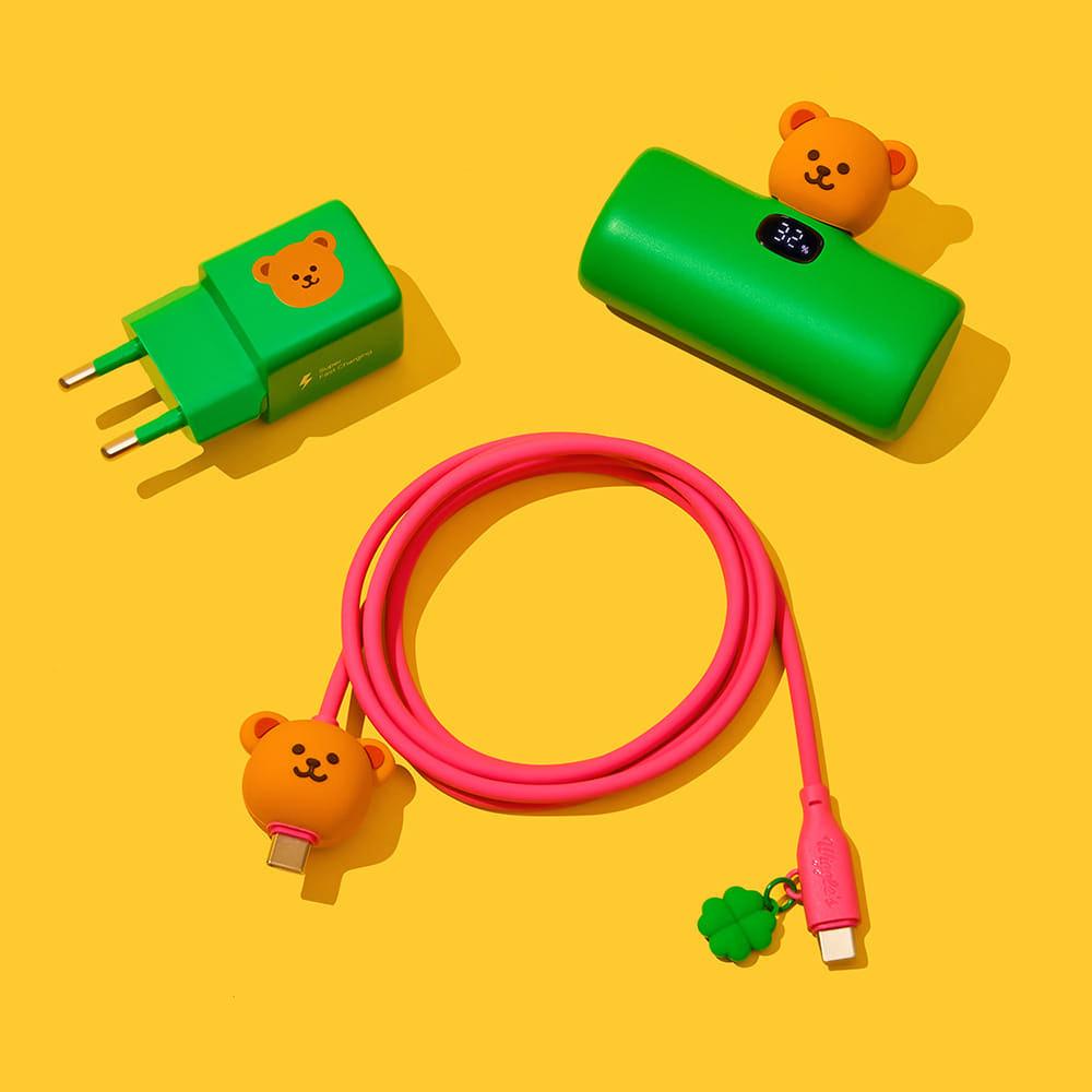 Wiggle Wiggle 60 Вт USB-C на USB-C PD Кабель для быстрой зарядки 1,2 м (Улыбка Мы Любим / Танцующий Медведь)