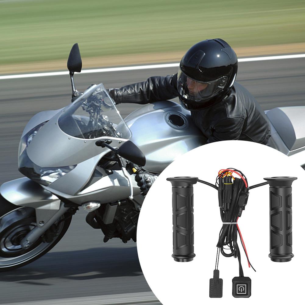 New Motorcycle Hand Heated Grips Universal Motorcycle Handlebar Hand Warmer Waterproof 3 Gear Electric Heated Grips Molded Grips