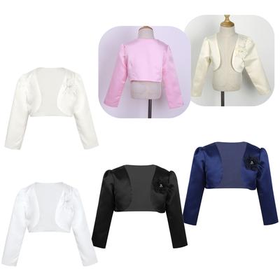 Элегантные куртки-болеро с цветочным принтом для девочек, накидка принцессы с длинными рукавами, платье для свадебной вечеринки, топы, верхняя одежда для маленьких девочек