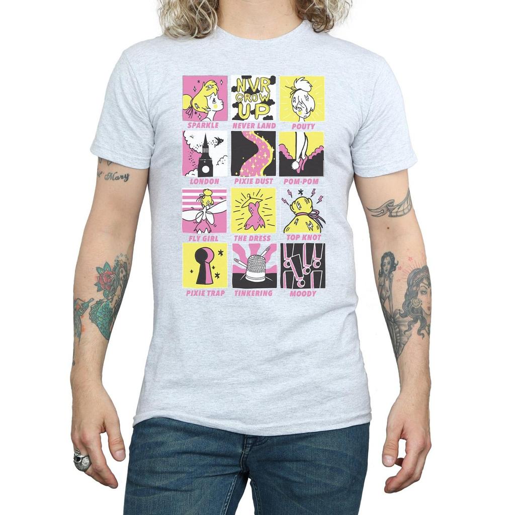 Disney Mens Tinkerbell Squares T-Shirt