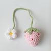 Handmade Crochet Strawberry Bag Key Charm Jewelry Accessory