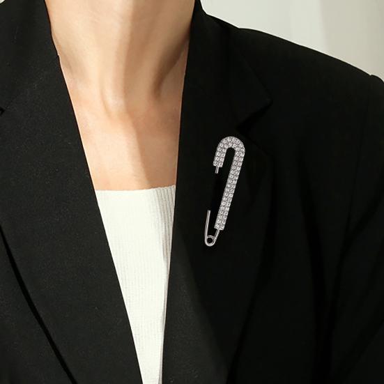 Женская брошь-булавка, зажим для свитера/шали, со стразами, безопасная булавка, зажим для платья/рубашки, брошь для кардиганов/шарфов