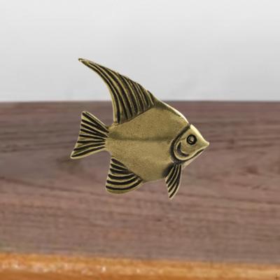 Латунная фигурка рыбы Декоративное украшение Животные для стола Настольный офис Дом