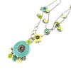 Les Trésors De Lily [E0668] - Blue Green 'Mimosas' Designer Necklace