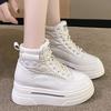 Женские кроссовки на высокой платформе 8 см, трендовая уличная обувь для активного отдыха, удобная спортивная обувь на шнуровке, женские кроссовки высокого качества 39