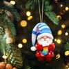 Modern Christmas Home Accents Colorful Santa Gnome Ornaments, 2D Flat Acrylic Hanging Mantel Garland Decor Pendant for Xmas Tree, Mantel, Wreath,