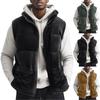 Men's Plush Thickened Stand Collar Vest Large Size Waistcoat Workwear Vest Warm Jacket