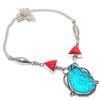 Blue Topaz Carving, Coral Gemstone 925 Sterling Silver Jewelry Necklace 18"