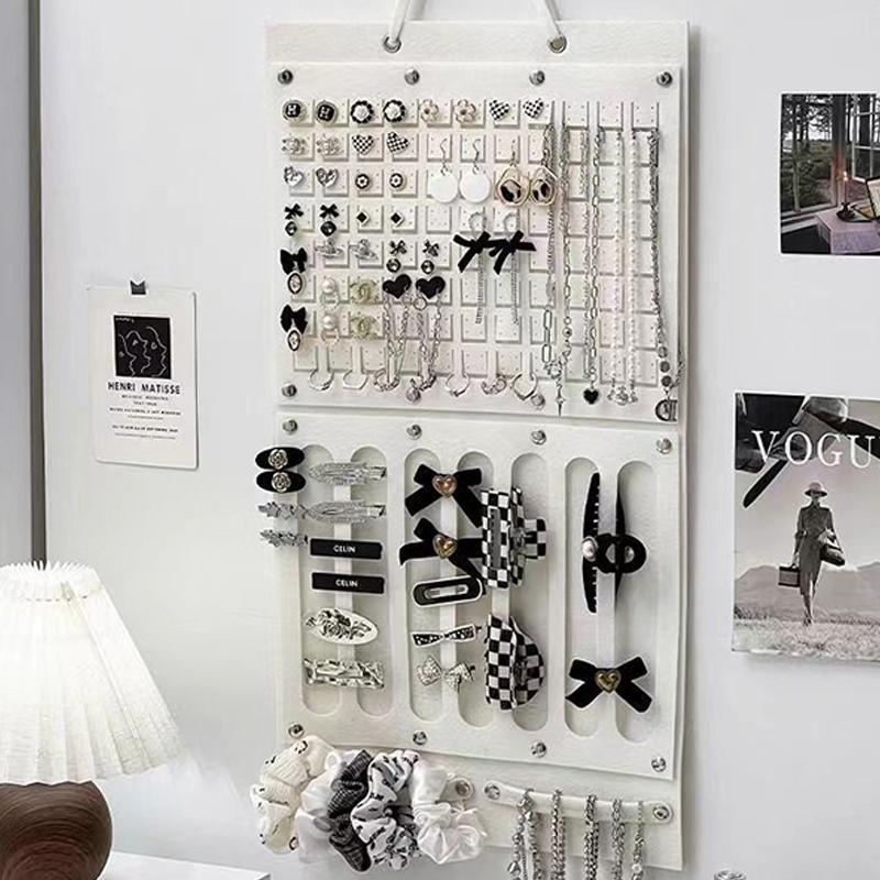 Большая вместимость зажим для волос держатель для повязки на голову настенный держатель для сережек ожерелье вешалка для хранения экономящий место органайзер настенный декор