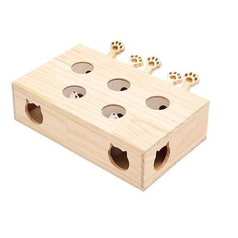 Cat Toys Interactive Whack-a-mole Solid Wood Toys for Indoor Cats Kitten Catch Mice Game Self Entertainment Cat Supplies