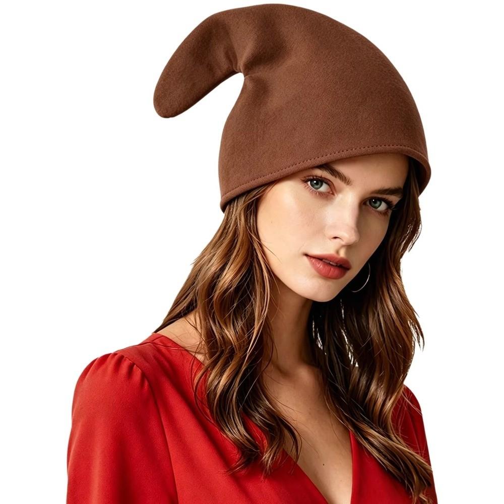 Soft Gnome Hats Solid Color Pixie Headwear Fashion Xmas Elf Hat Christmas Festive