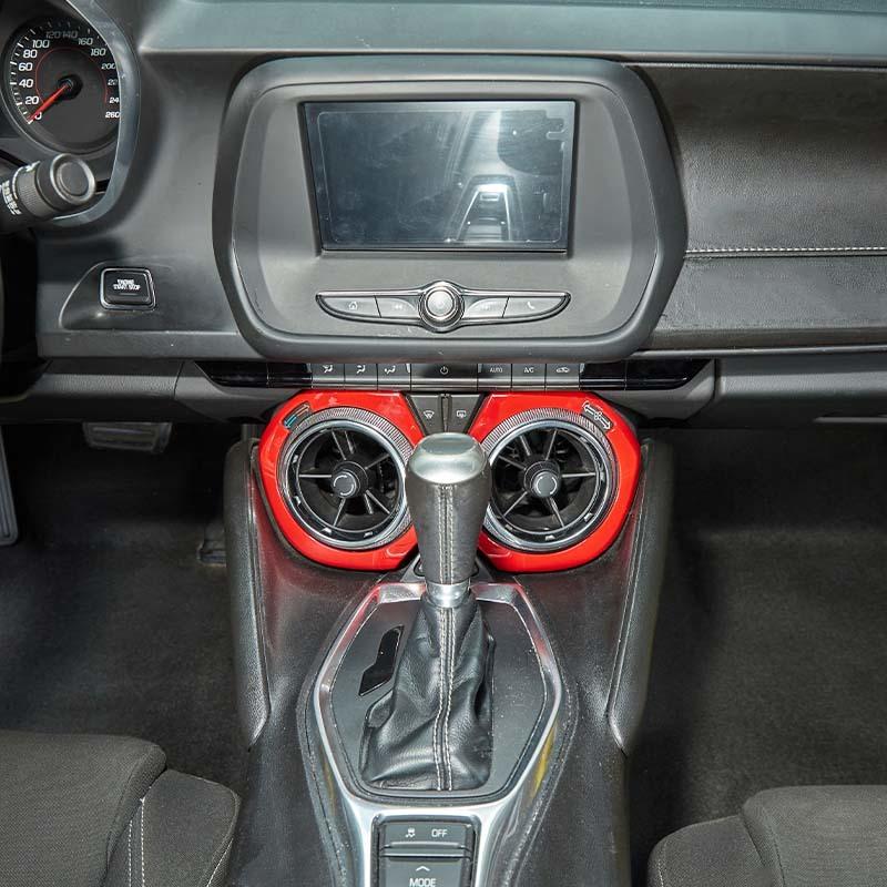 Центральное управление кондиционером, декоративная панель, защитная наклейка для Chevy Camaro 2016 Up, автомобильные аксессуары из АБС-пластика, желтый