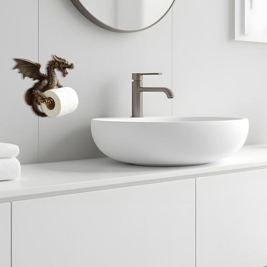 Диспенсер для туалетной бумаги «Дракон» Декоративный держатель для туалетной бумаги Настенный держатель для бумаги для ванной и кухни Подарок для любителей драконов