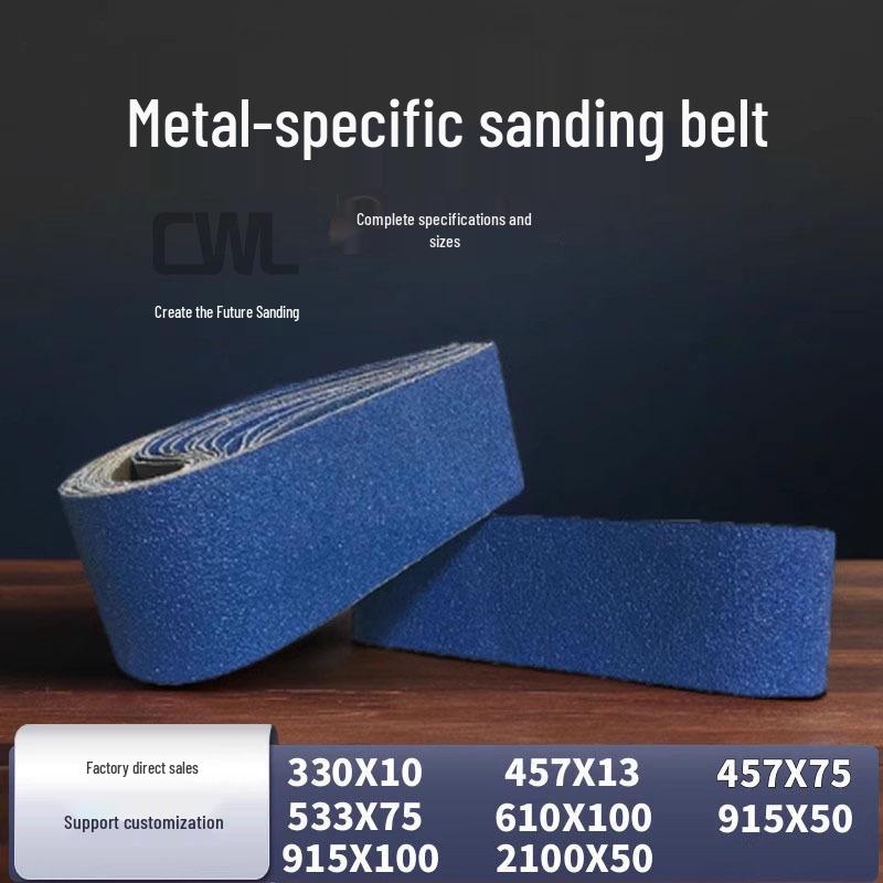 Синий циркониевый корундовый шлифовальный ремень для полировки металла, 610x100мм, 915 грит