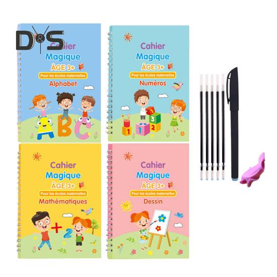 Книга для практики письма от руки для детей Волшебная тетрадь с бороздками для письма Многоразовая рабочая тетрадь для практики письма Детский сад Дошкольные принадлежности для детей