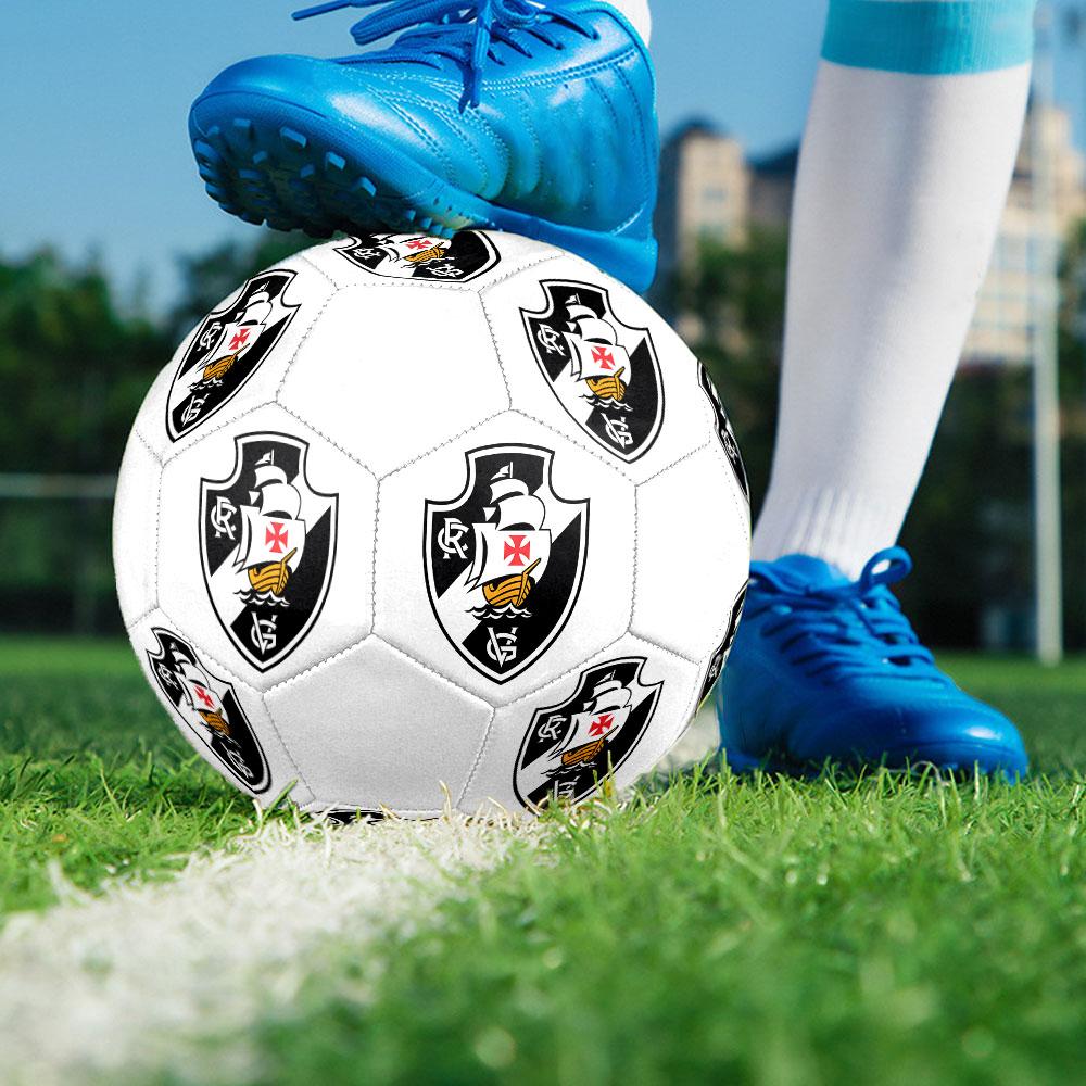CR Vasco da Gama Size 5 Soccer Ball, Machine-Stitched PVC, Durable & High Bounce, All Ages Fit, fan merchandise, matches & outdoor use.