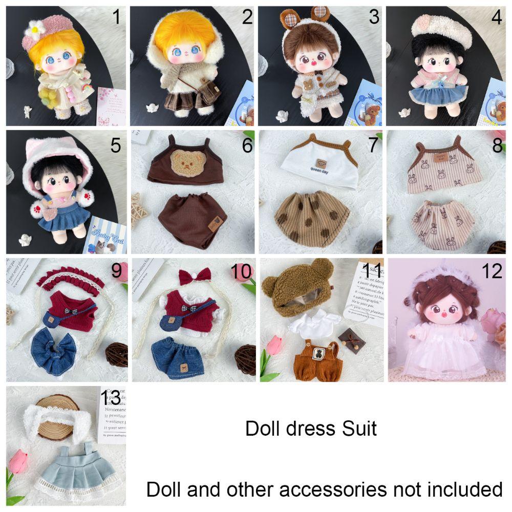 Одежда для куклы 20 см Разноцветный головной убор для куклы Набор платьев Аксессуары для куклы Игрушка Хлопковая мягкая кукла