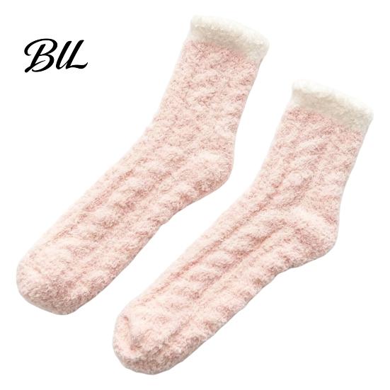Edema Relief Socks Thickened Plush for Women, Soft Coral Fleece Slipper with Comfortable Lounge Towel Bottom Cushioning, Thermal Floor Autumn