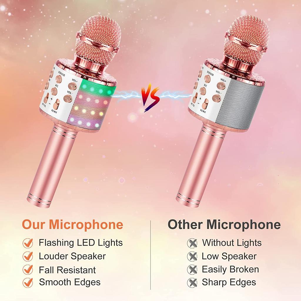 Новый светодиодный 5-цветный беспроводной Bluetooth-микрофон для караоке, аудио домашний КТВ-плеер, детские музыкальные сценические игрушки, запись пения, детский подарок