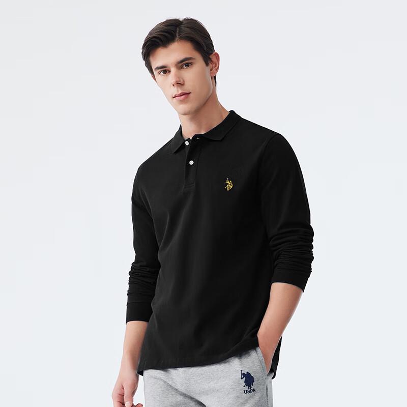 U.S. Polo Assn. Мужская рубашка-поло с длинным рукавом в стиле business casual