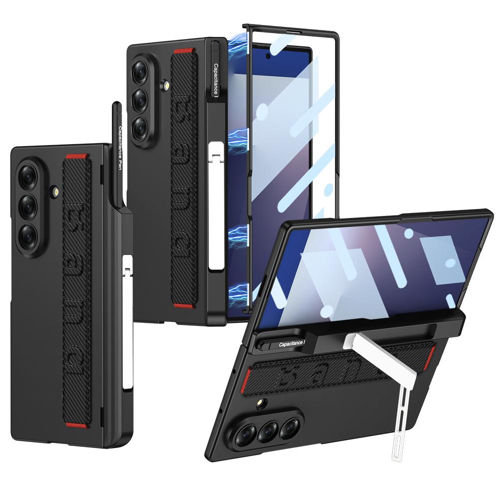 Подходит для чехла для мобильного телефона Samsung Z Fold7, эластичный браслет, боковая сумка, подставка, простой защитный чехол, вал, ультратонкий матовый
