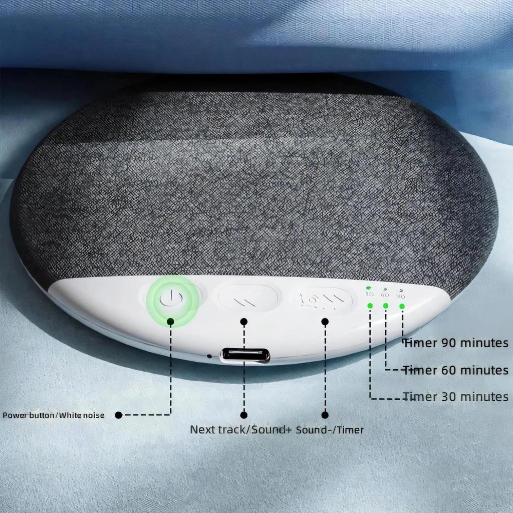 Bluetooth-compatible Under Pillow Machine with White Noise 30/60/90 Min Timer Sleep Speaker Wireless Pillow Speaker