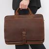 Jiameida Retro Genuine Leather Men's Multi-Function Laptop Shoulder Bag