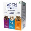 Open Secret Multi Flavor Assorted Story Box with Choco Almond, White Choco Cashew & Peanut Butter Nutty Cookies | 6 Cookies, 75g