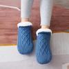 1Pair Thick Warm Sleep Socks Slippers Women Girls Autumn Winter Velvet Home Floor Socks Non Slip Mid Tube Kawaii Cute Socks New