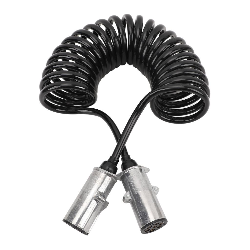 7-канальный шнур для прицепа, сверхпрочный спиральный 7-канальный электрический провод питания для полуприцепов, тягачей, прицепов