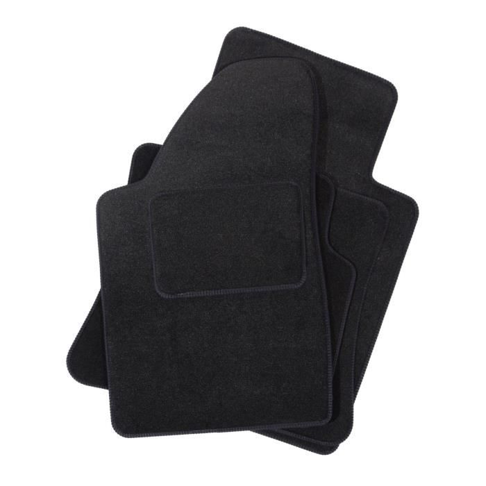 Tapis De Sol Noir Velours - J&amp;J AUTOMOTIVE - Renault Megane 1 - Sur Mesure - Antidérapant - Imperméable