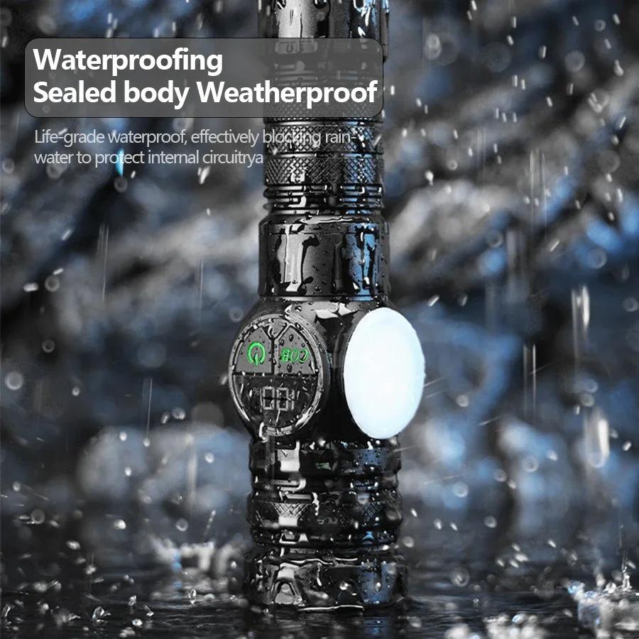 Most Powerful LED Flashlight White Laser Tactical Flash Light USB Rechargeable Zoom Torch Long Range Lamp Camping Lantern