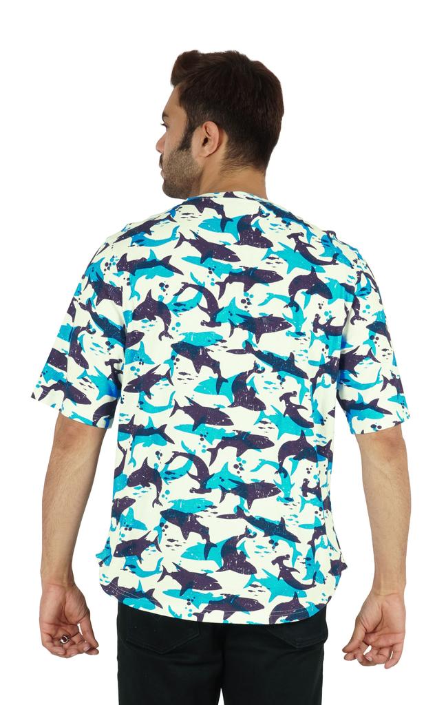 Inkmeso Printed Casual Short Sleeve T-shirt For Men  S Holiday Beach Wear Tee Cotton Jersey Tropical