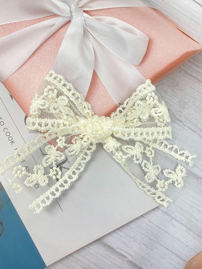 Сладкий темпераментный сетчатый кружевной бант для головы - аксессуары для волос и одежды своими руками
