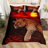 Комплект постельного белья из трех предметов Wildlife с 3D цифровой печатью, покрывало для кровати с леопардовым принтом