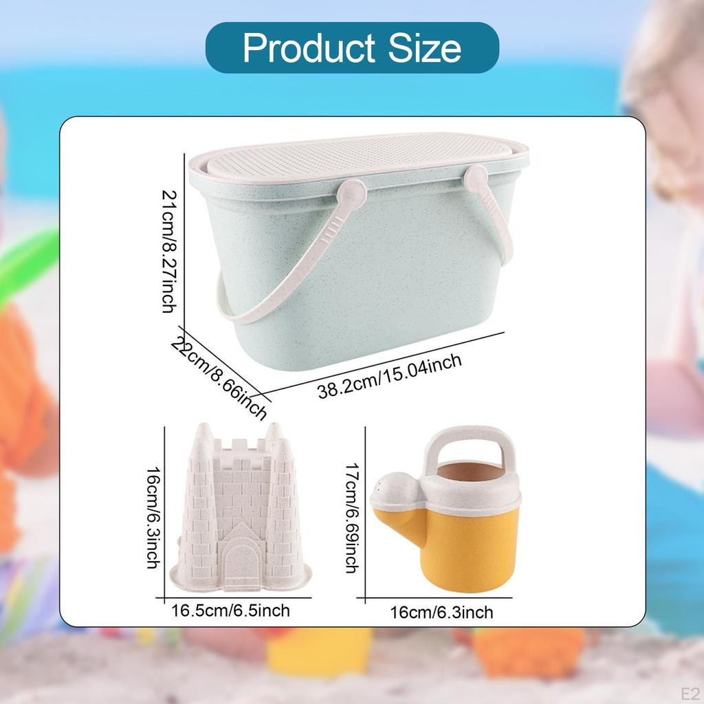 21pcs Beach Sand Toys, Castle Building Kit, Bucket and Shovels Set for Kids, 3-10 Years
