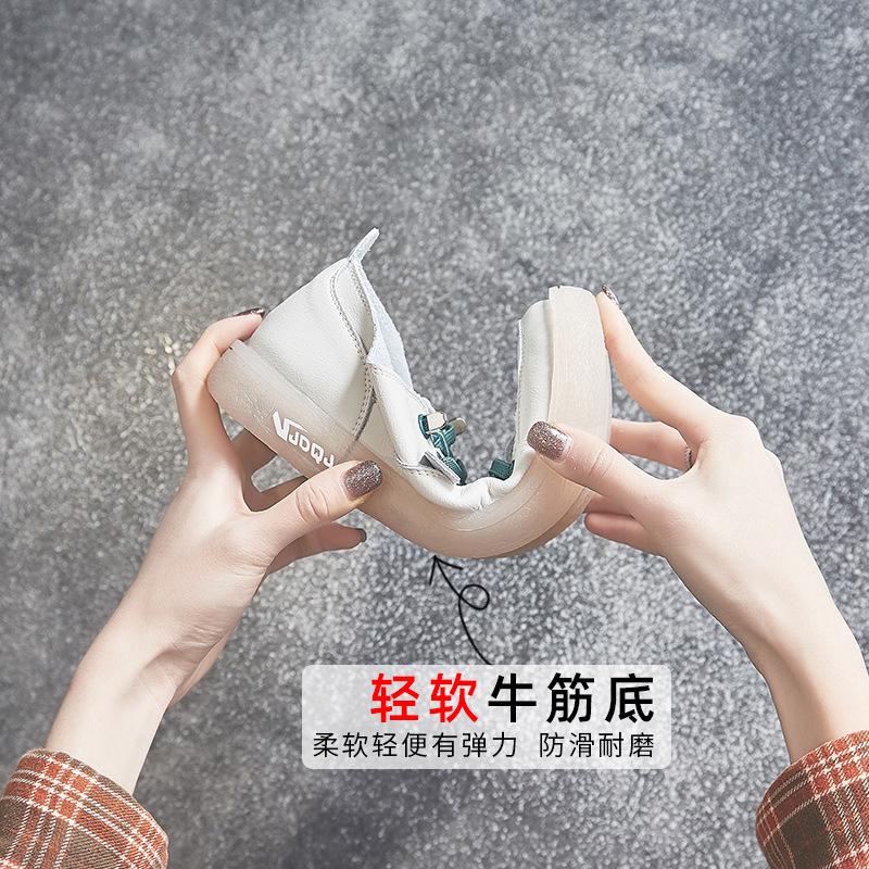 Маленькие белые туфли из натуральной мягкой кожи, женские, весна-осень 2024 года, новые туфли для беременных с одной педалью, на мягкой подошве из говяжьих сухожилий, на плоской подошве