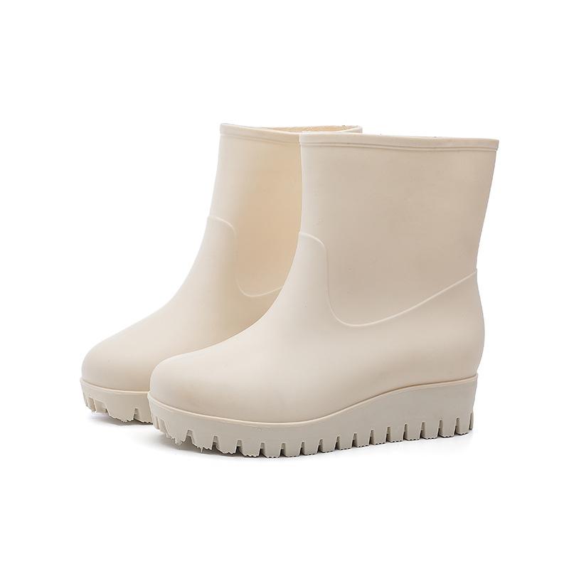 New Fashion Rain Shoes Women's Waterproof and Non-slip Medium Tube Water Boots Matte Rubber Shoes Kitchen Women's Rain Boots
