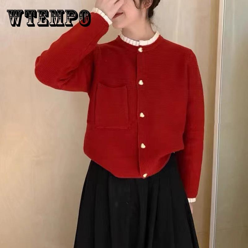 Осенний свитер с круглым вырезом и ушами, женская мода, вязаный кардиган, пальто для женщин