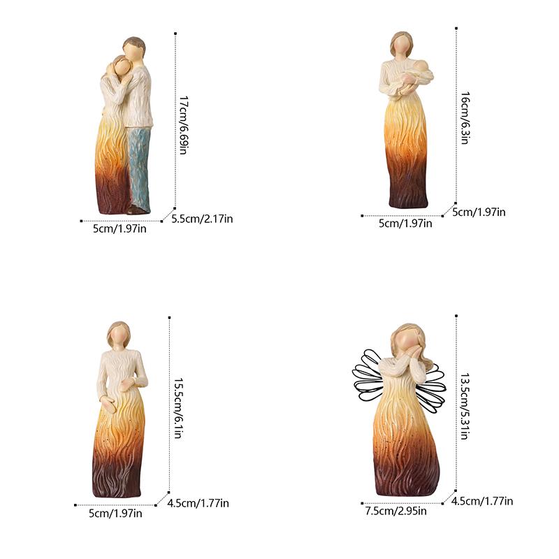 Home Decoration Accessories Family Member Statue Figurines Lovers Sculpture Home Decor
