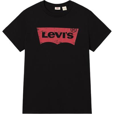 Levis Мягкая Удобная Повседневная Футболка с Коротким Рукавом и Круглым Вырезом Женские Топы Черный 002A4-0001