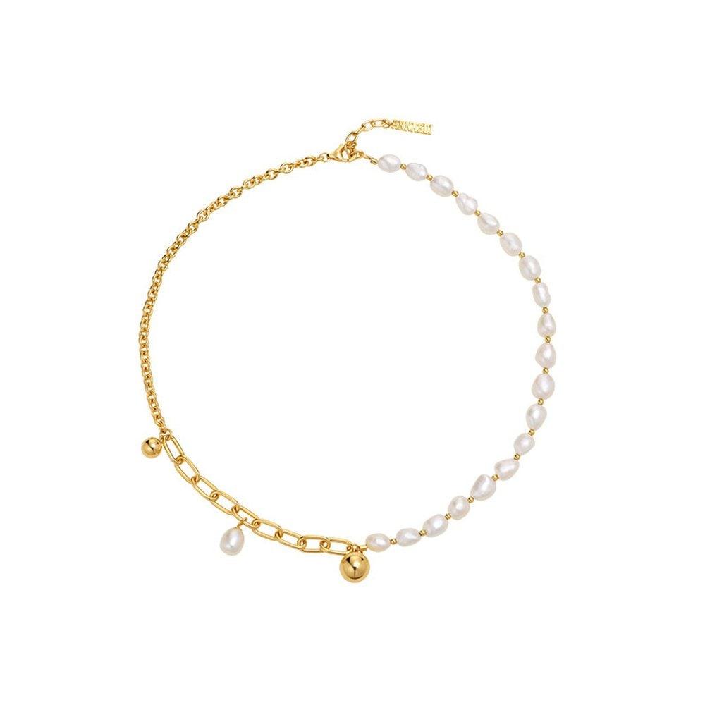 Suidream Pearl Silver Yellow Necklace Tnqsvg13078M(Na)