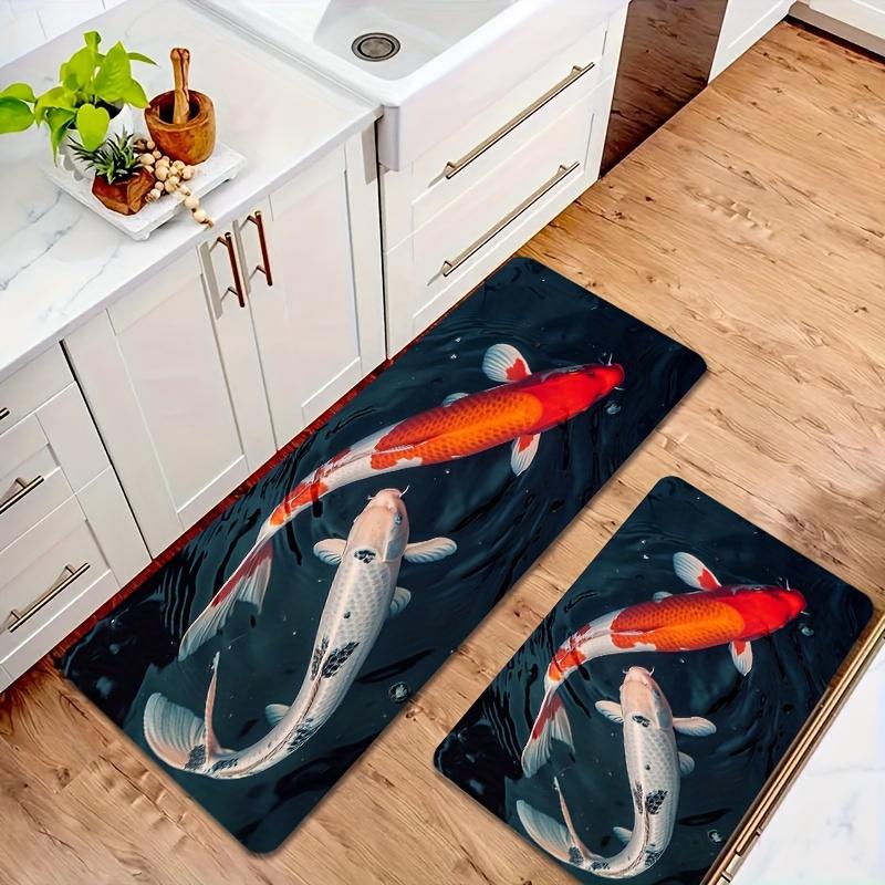 1 шт. анти-усталостные кухонные коврики, с рыбным принтом, водонепроницаемые, нескользящие, толстые, мягкие, прочные, удобные, стоячие коврики для кухни