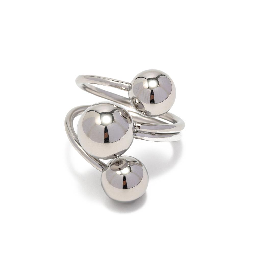 Yori Stainless Steel Creative Individualistic Ball Ring 2024 Colorfast Popular Party Personalized Exaggerated Charms Jewelry Wom