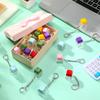 1/12PCS Keyboard Keychain Fidget Toys Stress Relief Button Keycap Sensory Toys Decompression Finger Clicker Toys for Adult Kids
