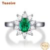Кольцо Tancision из стерлингового серебра 925 пробы Fashion Lab Emerald Retro